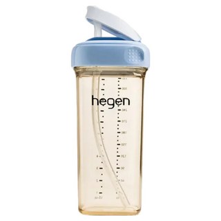 hegen PCTO 輕飲時光PPSU方圓型寬口吸管杯3.0, 沁藍色, 330ml, 1個