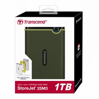 Transcend 創見 Store Jet 外接式硬碟 25M3, 軍綠色, 1TB