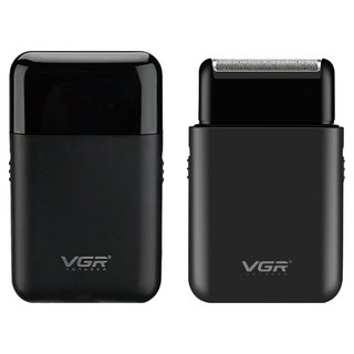 VGR 남성용 휴대용 충전식 미니 전기면도기, V-390, 블랙