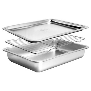 페르쉐프 연마제 걱정없는 올스텐 사각트레이 밧드 세트, 1세트, 깊은형 트레이 + 얕은형 트레이 + 레스팅 그릴