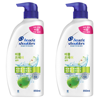 헤드앤숄더 두피 토탈 솔루션 샴푸 애플 프레쉬 상쾌한 향, 850ml, 2개