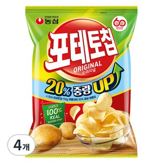 포테토칩 오리지널, 132g, 4개