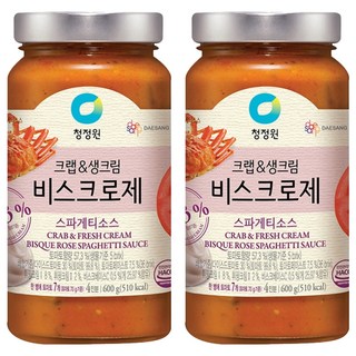 청정원 크랩&생크림 비스크로제 스파게티 파스타소스, 600g, 2개