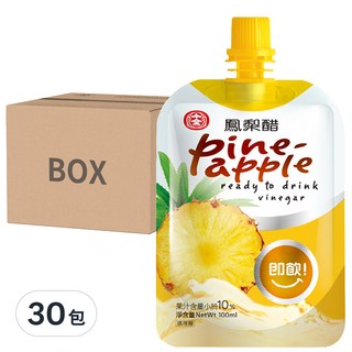 十全 鳳梨醋飲料 30包, 即開即飲,成分簡單,口感香醇, 100ml