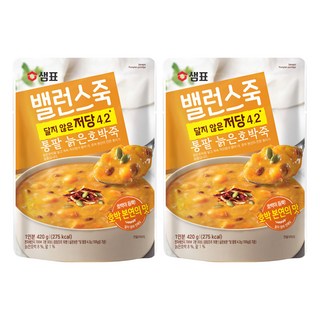 샘표 밸런스죽 통팥 늙은호박죽, 420g, 2개