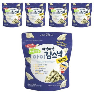 베베스트 처음먹는 아이 김스낵, 멸치맛, 20g, 5개