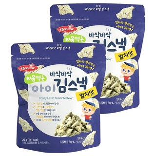 베베스트 처음먹는 아이 김스낵, 멸치맛, 20g, 2개