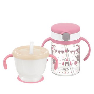 릿첼 AQ 첫걸음 머그 + 빨대컵 200ml 세트, 1세트, 핑크