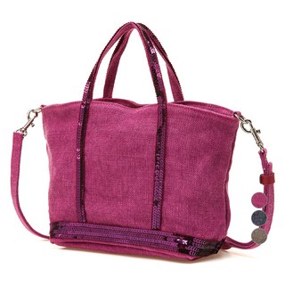 바네사브루노 여성용 스팽글장식 리넨 카바스백 XS