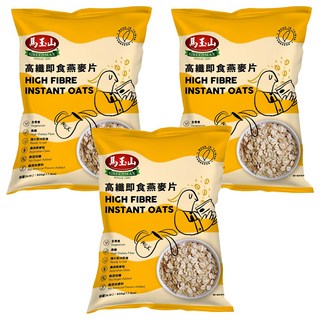 馬玉山 高纖即食燕麥片, 澳洲燕麥粒, 全素食, 淨重500g, 500g, 3包