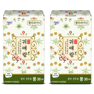 귀애랑 팬티라이너, 롱, 38개입, 2개