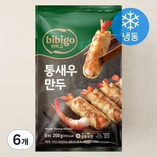 비비고 통새우 만두 (냉동), 200g, 6개