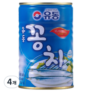 유동 꽁치 통조림, 400g, 4개입