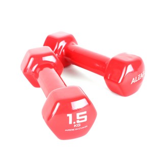 아리프 PVC 컬러 아령 레드, 1.5kg, 2개