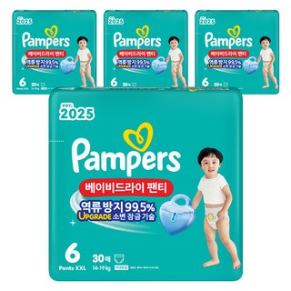 팸퍼스 베이비 드라이 아동공용 기저귀 팬티형, 6단계, 120매