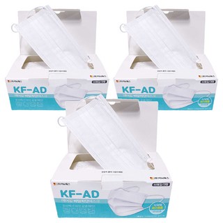 aircop 拋棄式平面口罩 KF-AD L號, 50片, 3盒, 白色