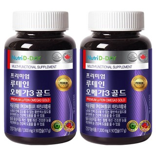 뉴트리디데이 프리미엄 루테인 오메가3 골드, 90정, 2개