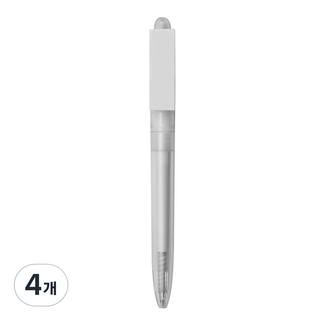 카코 인포 USB 플라스틱 중성 젤 볼펜 16g 0.5mm, 화이트, 4개