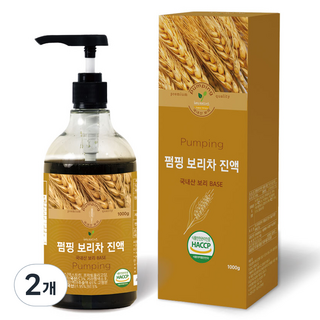 해피테라스 펌핑 보리차 진액, 1kg, 2개