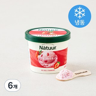 나뚜루 스트로베리 컵 아이스크림 (냉동), 100ml, 1개입, 6개 대표 이미지 - 나뚜루 맛 추천