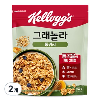 켈로그 통귀리 그래놀라, 500g, 2개