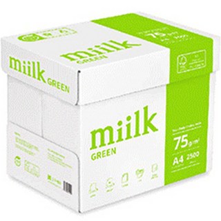 miilk 그린 복사용지 75g, 2500매, A4