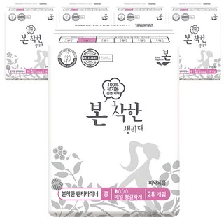 유기농본 착한 팬티라이너, 5개, 28개입, 롱
