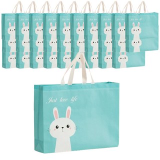 마켓감성 방수 부직포 쇼핑백, 블루래빗, 30개