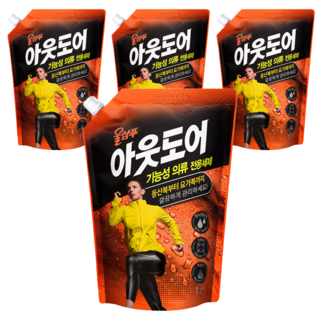 울샴푸 아웃도어 기능성의류 전용세제 리필, 1L, 4개