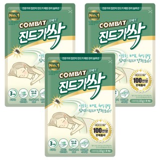 컴배트 진드기싹 시트, 60g, 3개