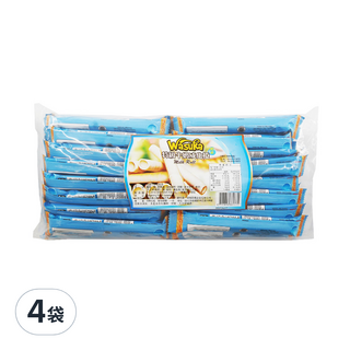 Wasuka 特級牛奶威化捲, 酥脆餅皮 濃郁內餡 50條, 600g, 4袋