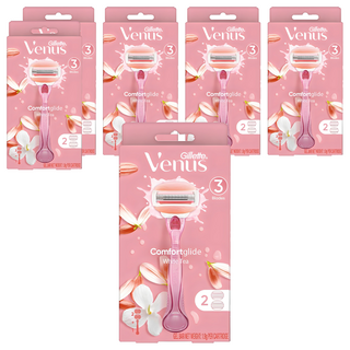 Venus 컴포트 글라이드 화이트티 여성용 면도기 + 면도날 2입, 6개