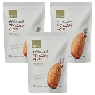 ORGA 저온로스팅 아몬드, 300g, 3개