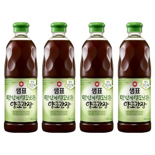 샘표 맛있게 염도낮은 양조간장, 860ml, 4개