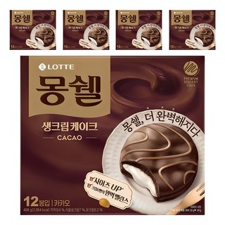 몽쉘 생크림케이크 카카오, 408g, 5개
