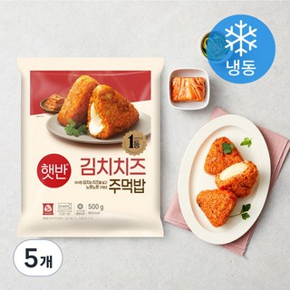 햇반 김치치즈 주먹밥 (냉동), 500g, 5개