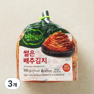 비비고 썰은 배추김치, 900g, 3개