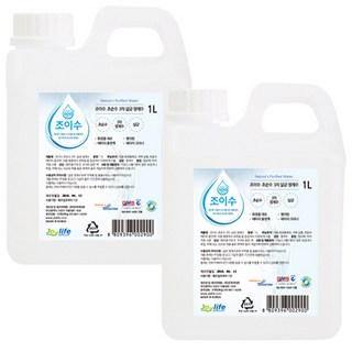 조이라이프 조이수 초순수 3차 살균 정제수, 2개, 1L