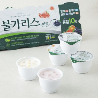 남양유업 떠먹는 불가리스 딸기 4개 + 플레인 2개 + 포도 2개 + 복숭아 2개, 85g, 10개입, 1세트