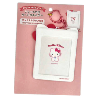 Hello Kitty 凱蒂貓 矽膠造型拍立得小卡套鎖圈附頸繩, 10.9 x 8.3 x 0.8cm, 耳朵款