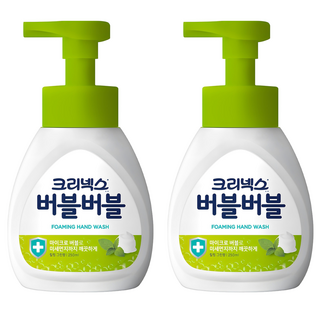 크리넥스 버블버블 핸드워시 힐링 그린향, 250ml, 2개