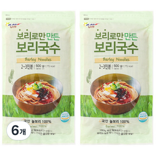 효자원 보리로만 만든 보리국수, 500g, 6개