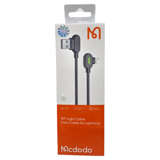 Mcdodo 麥多多 紐扣系列 iPhone/Lightning充電線 傳輸線 編織線 彎頭L型 3A快充 180cm, 1條, CA-4673