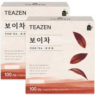 티젠 보이차 티백, 0.7g, 100개입, 2개