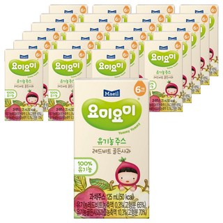 매일유업 맘마밀 요미요미 유기농 주스, 125ml, 24개, 레드비트 골든사과