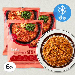 Rally 닭가슴살 곤약볶음밥 닭갈비맛 (냉동), 200g, 6개