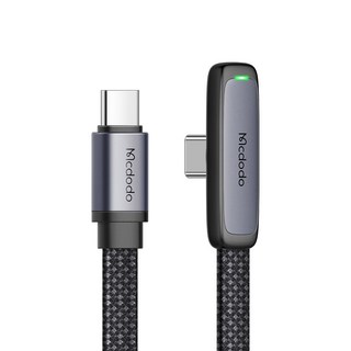 맥도도 TR 90도 라이트 C타입-C타입 PD 고속충전 케이블, 1.2m, 블랙, 1개