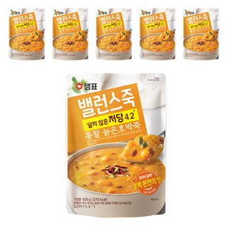 샘표 밸런스죽 통팥 늙은호박죽, 420g, 6개