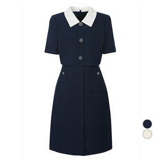 숲 여성용 칼라 반팔 원피스 SA5OPM7