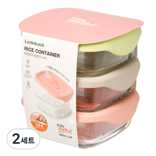 락앤락 바로한끼 밥용기 Lite 320ml 3p, 2세트, 320ml (3p)